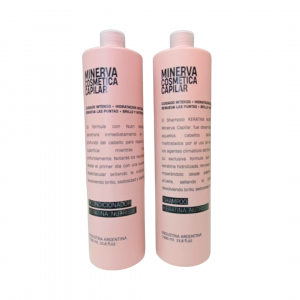 DUO MINERVA CAPILAR - SHAMPOO + ACONDICIONADOR 1LT CU - KERATINA- NUEVA FORMULA